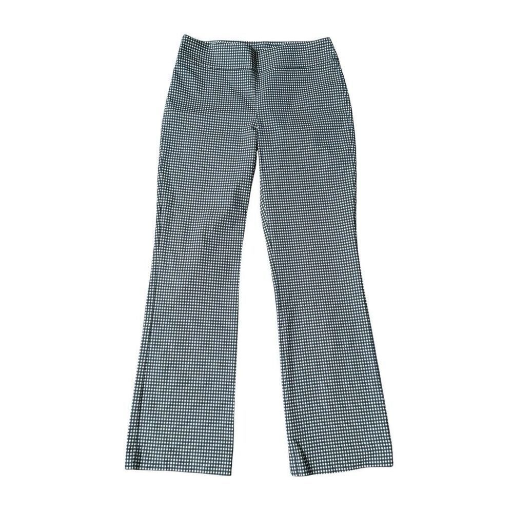 J.McLaughlin Rylie Pants Women Pull on Bootcut Gingham Check Stretch Blue size 6